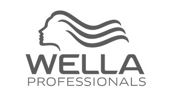 Wella Professionals logo with a stylized profile of a woman's head and flowing hair, plus the words WELLA PROFESSIONALS.